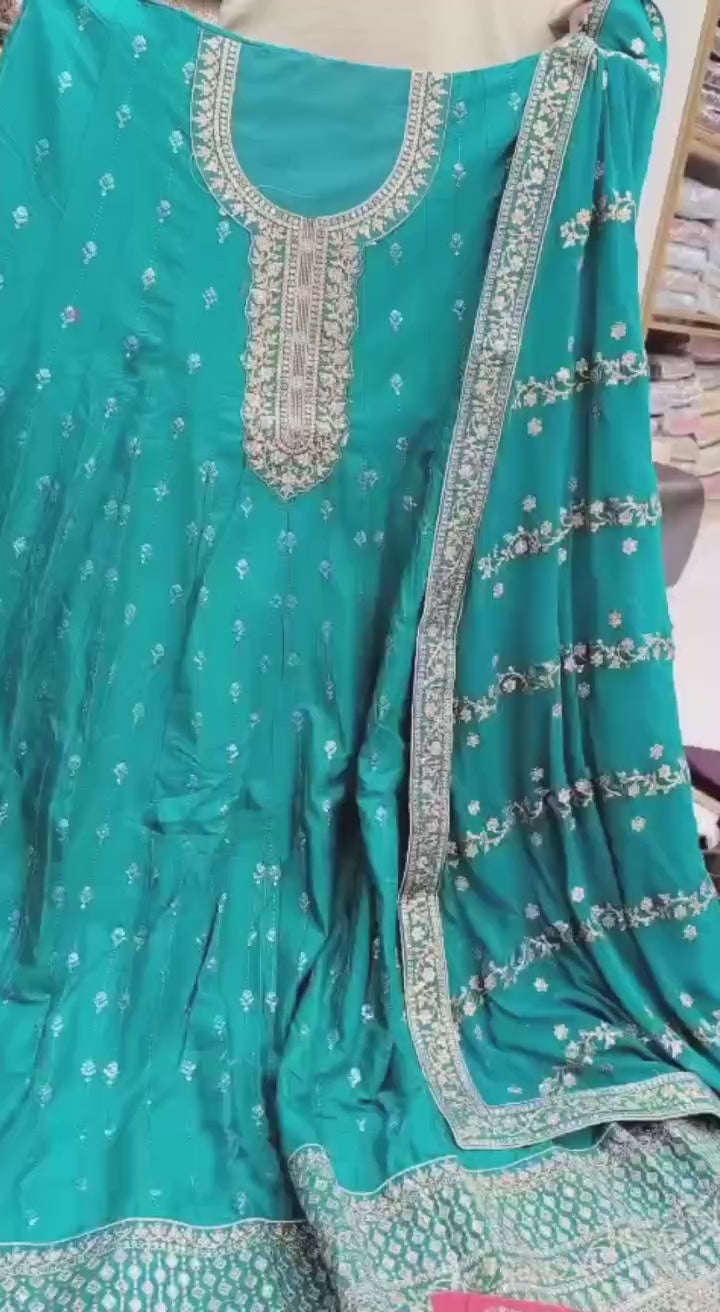 Zari Embroidery Cotton Frock (Unstitched)