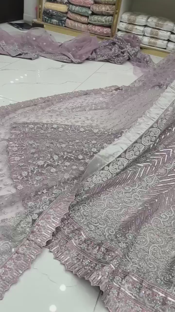 Silver Mirage Embellished Maxi (Unstitched)