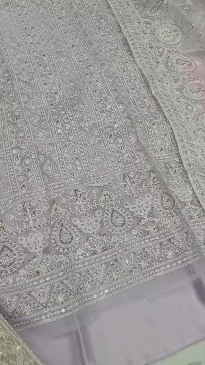 Fancy Khaddi Net Suit (Unstitched)