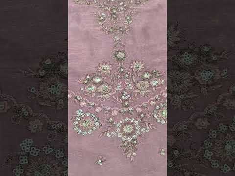 Azure Serenade 3 Pcs Embroidered Suit