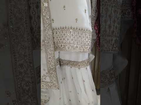 Chiffon Golden Zari Gharara Set (Stitched)