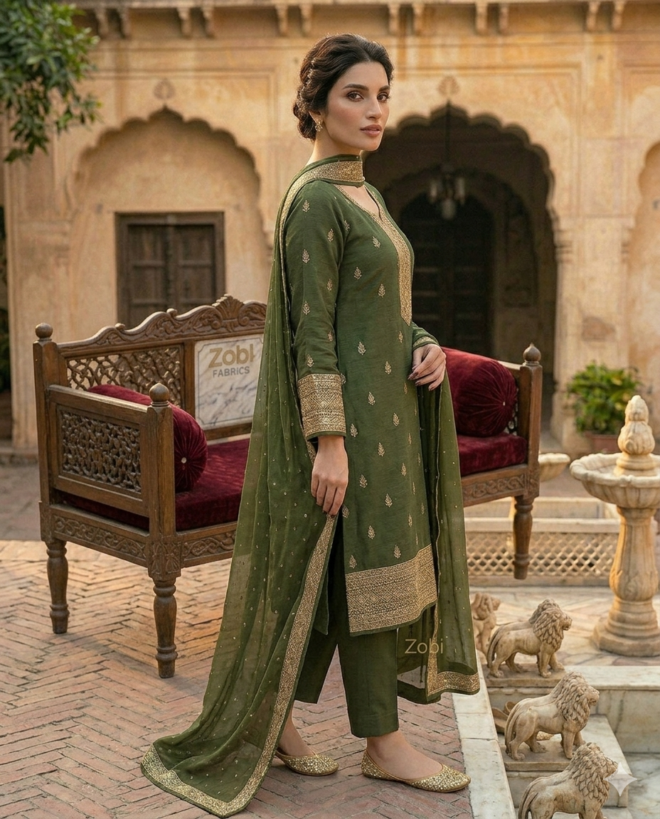 C.Jaquard Zari & Sequins (Unstitched)