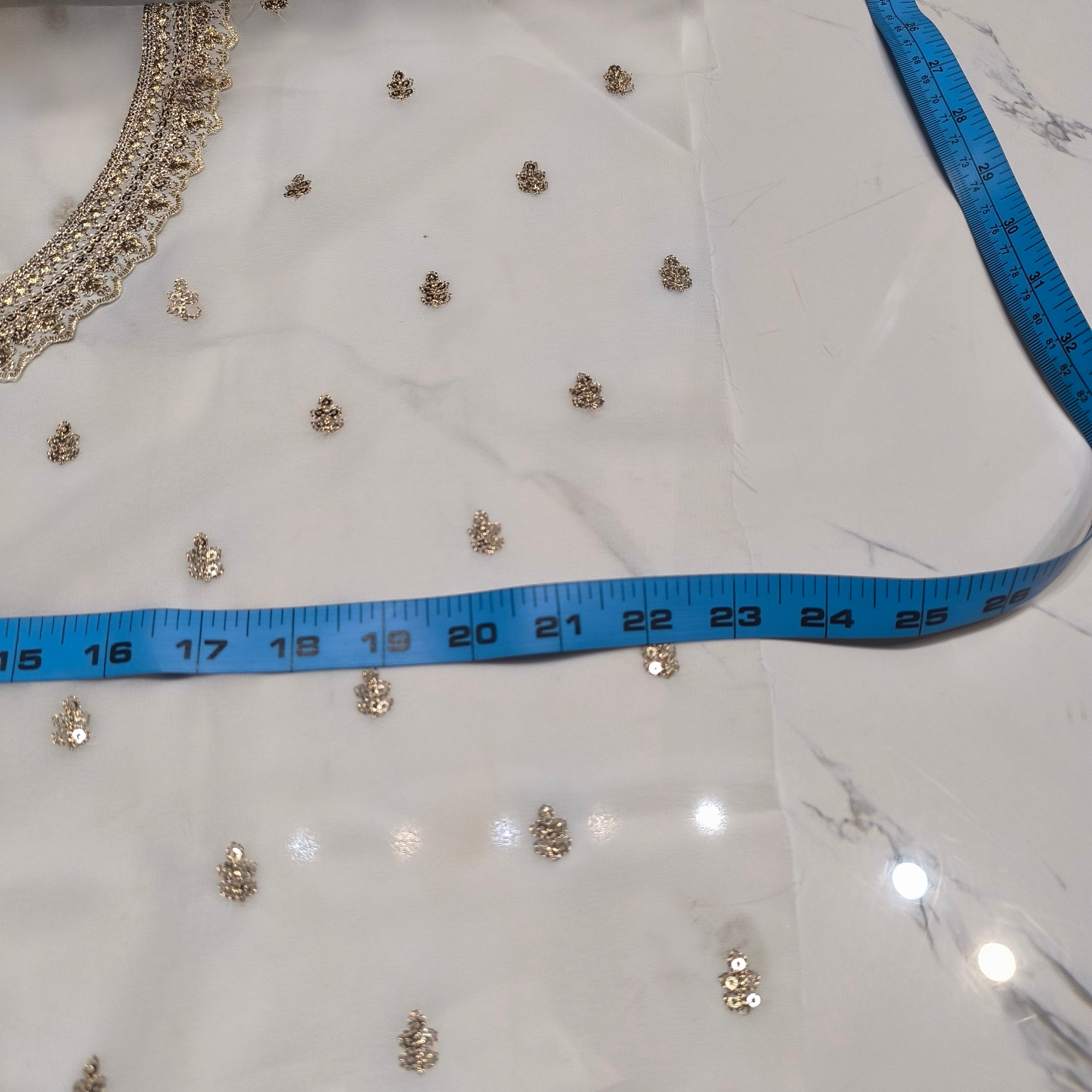 Chiffon Golden Zari Frock 393 (Unstitched)