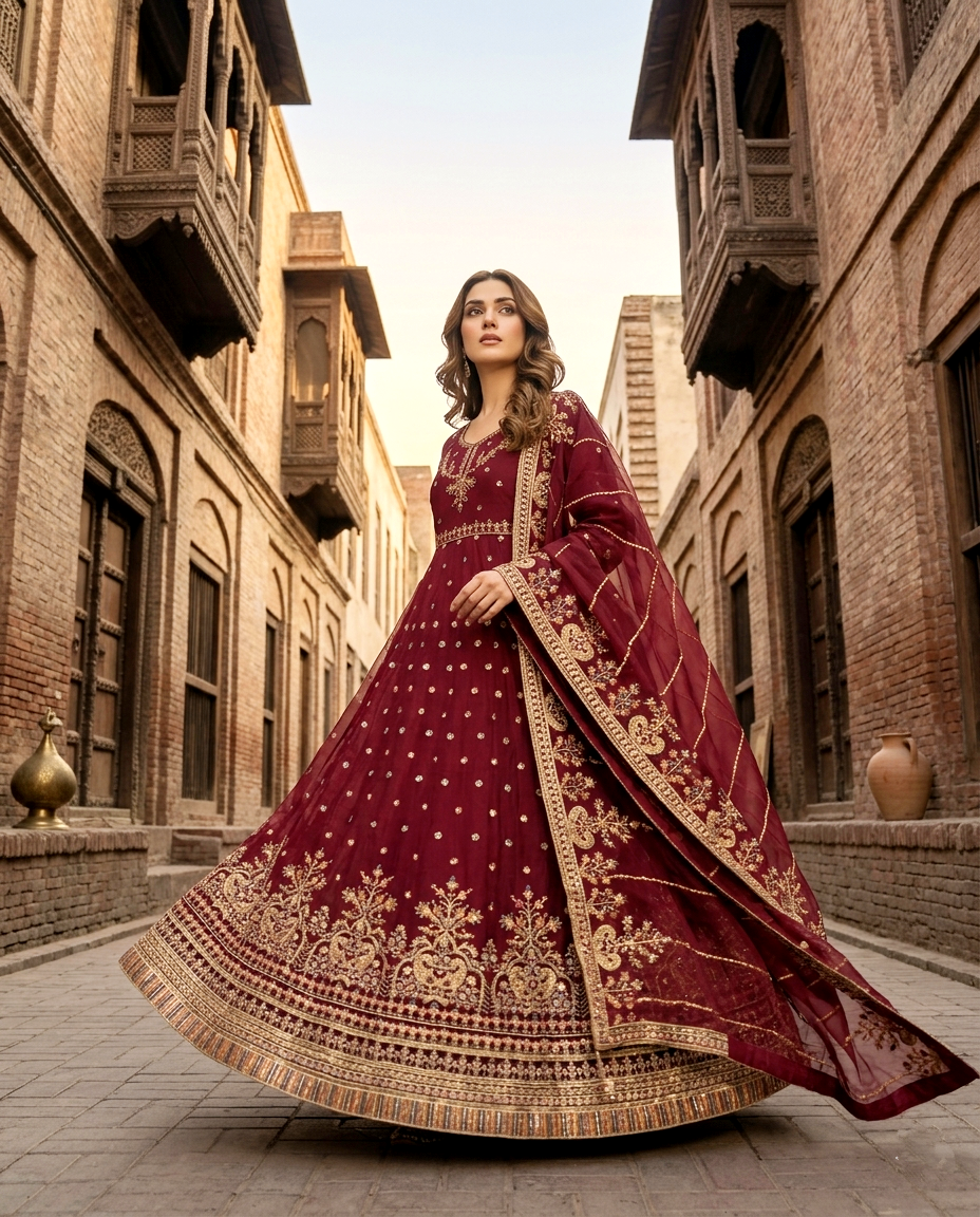 Vchetra Stones and Sequins Maxi (Unstitched)