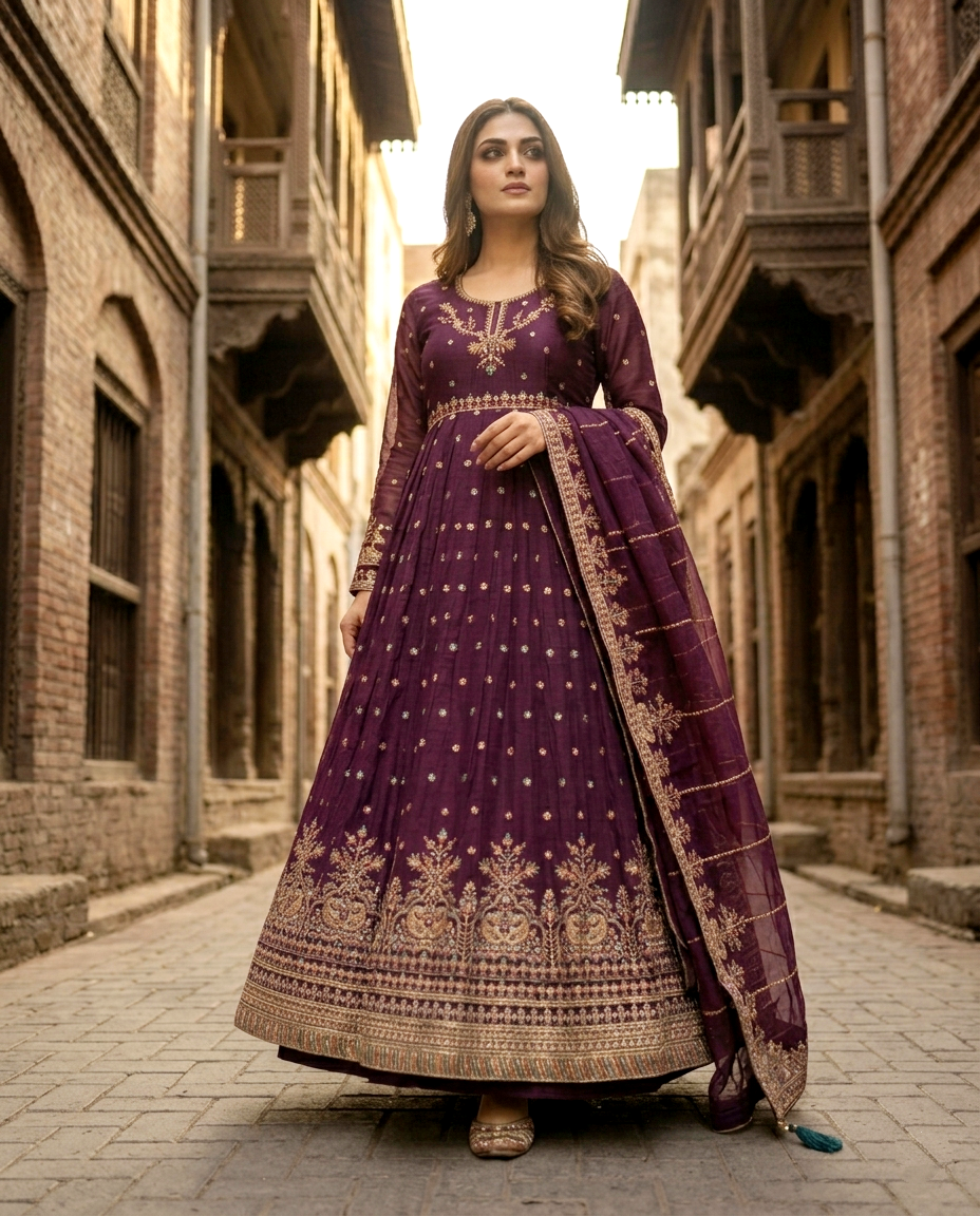 Vchetra Stones and Sequins Maxi (Unstitched)