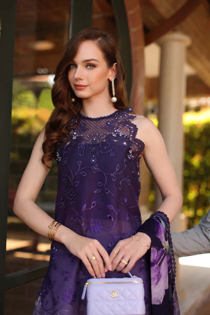 Noor by Sadia Asad Lawn Embroidered & Printed 3 Piece Dress