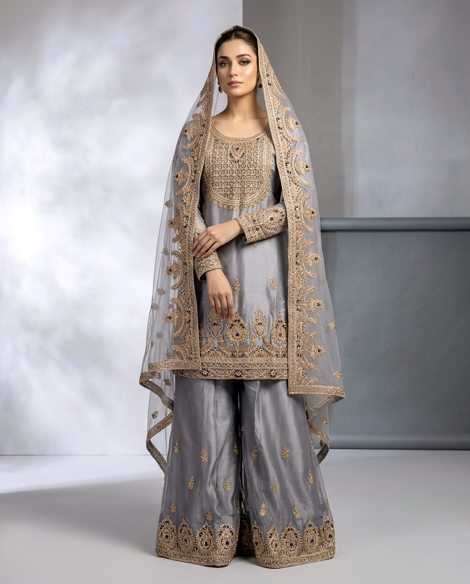Bridesmaid Series Gharara Set Stitched