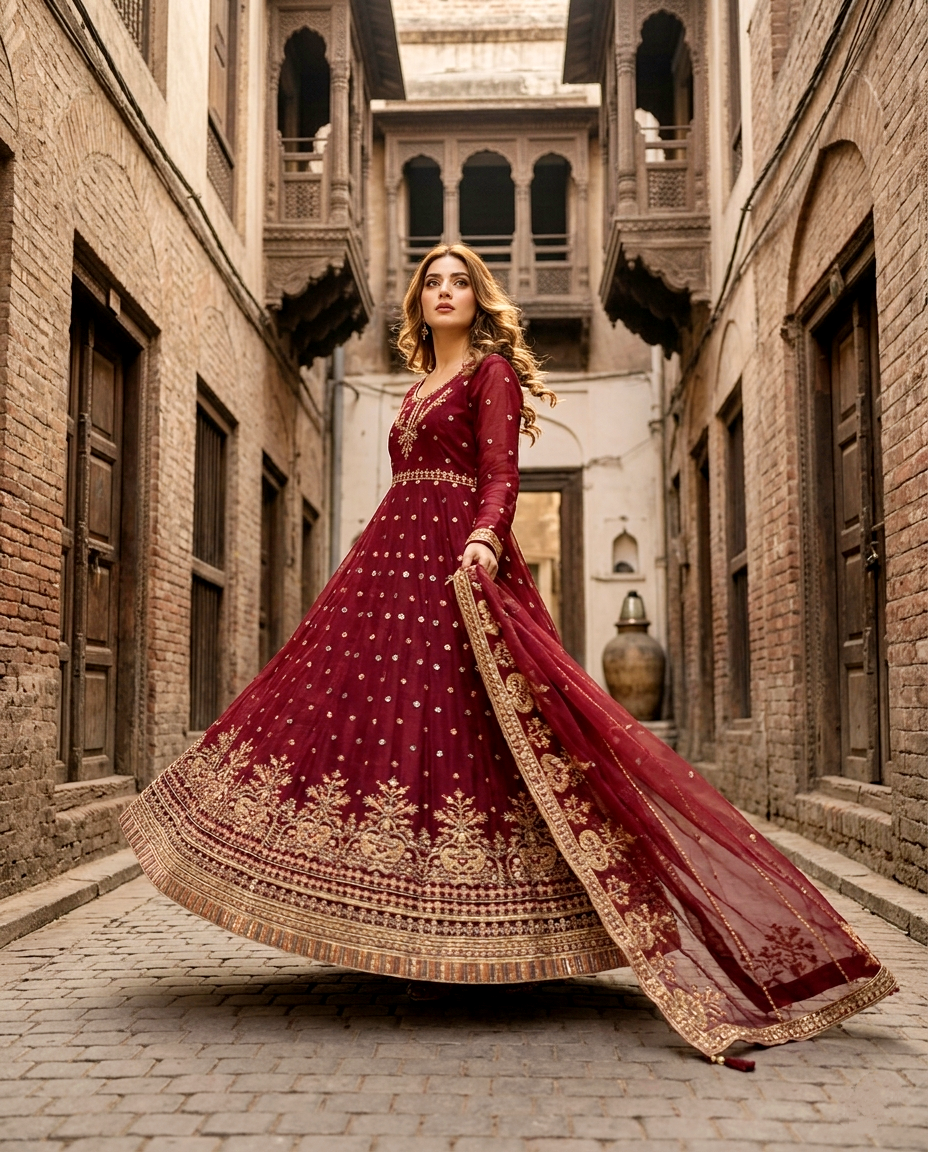 Vchetra Stones and Sequins Maxi (Unstitched)