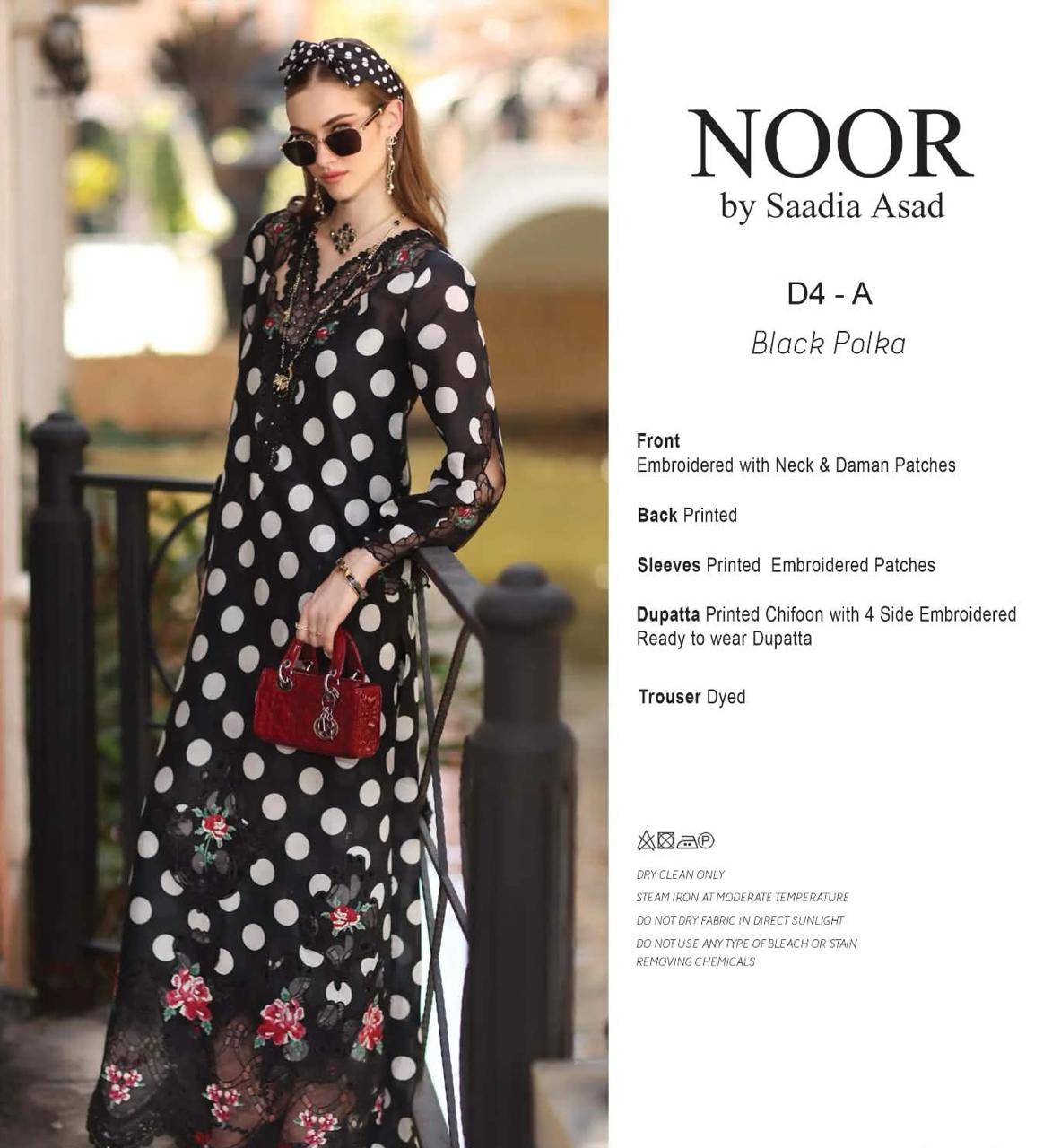 D4-A Black Polka – Saadia Asad Noor Eid Printskhaas Lawn Suit