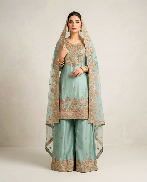 Bridesmaid Series Gharara Set Stitched