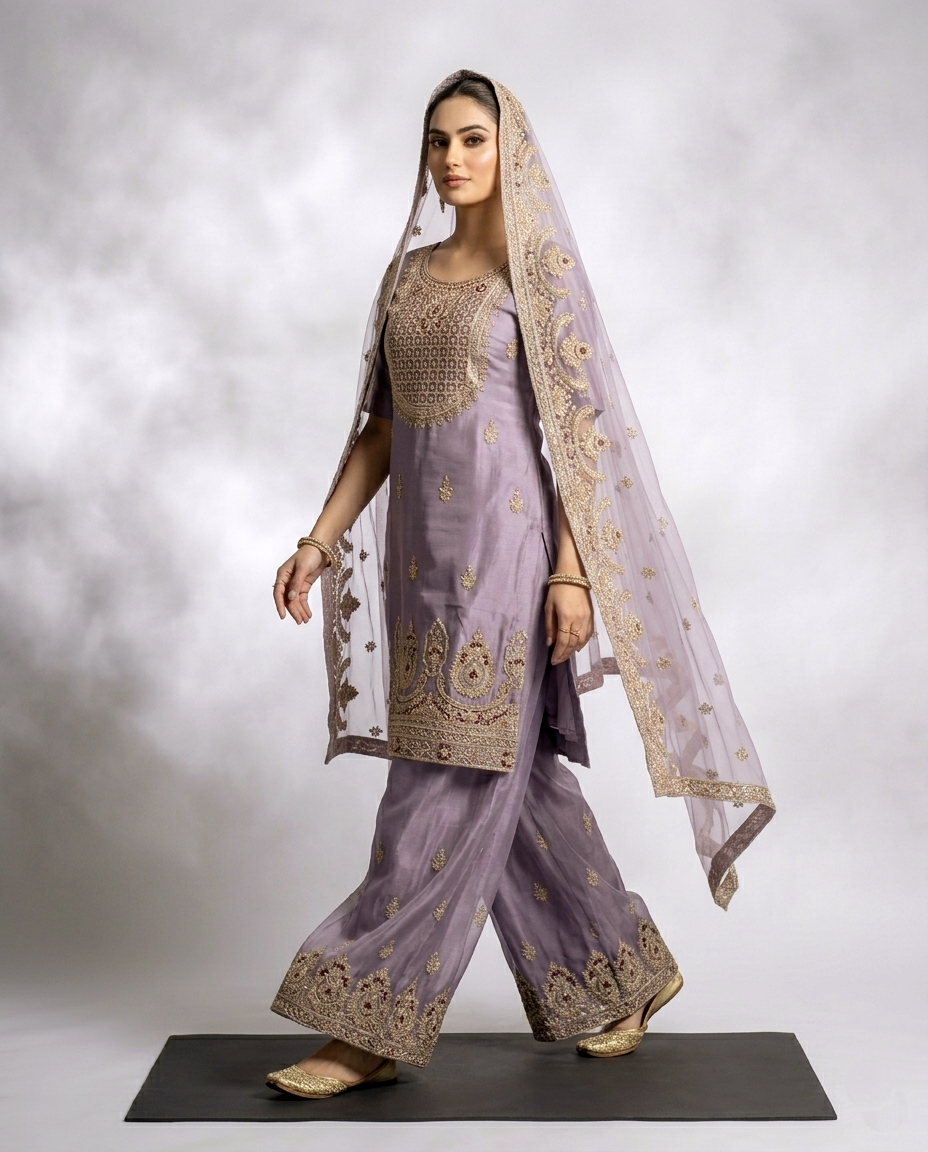 Bridesmaid Series Gharara Set Stitched