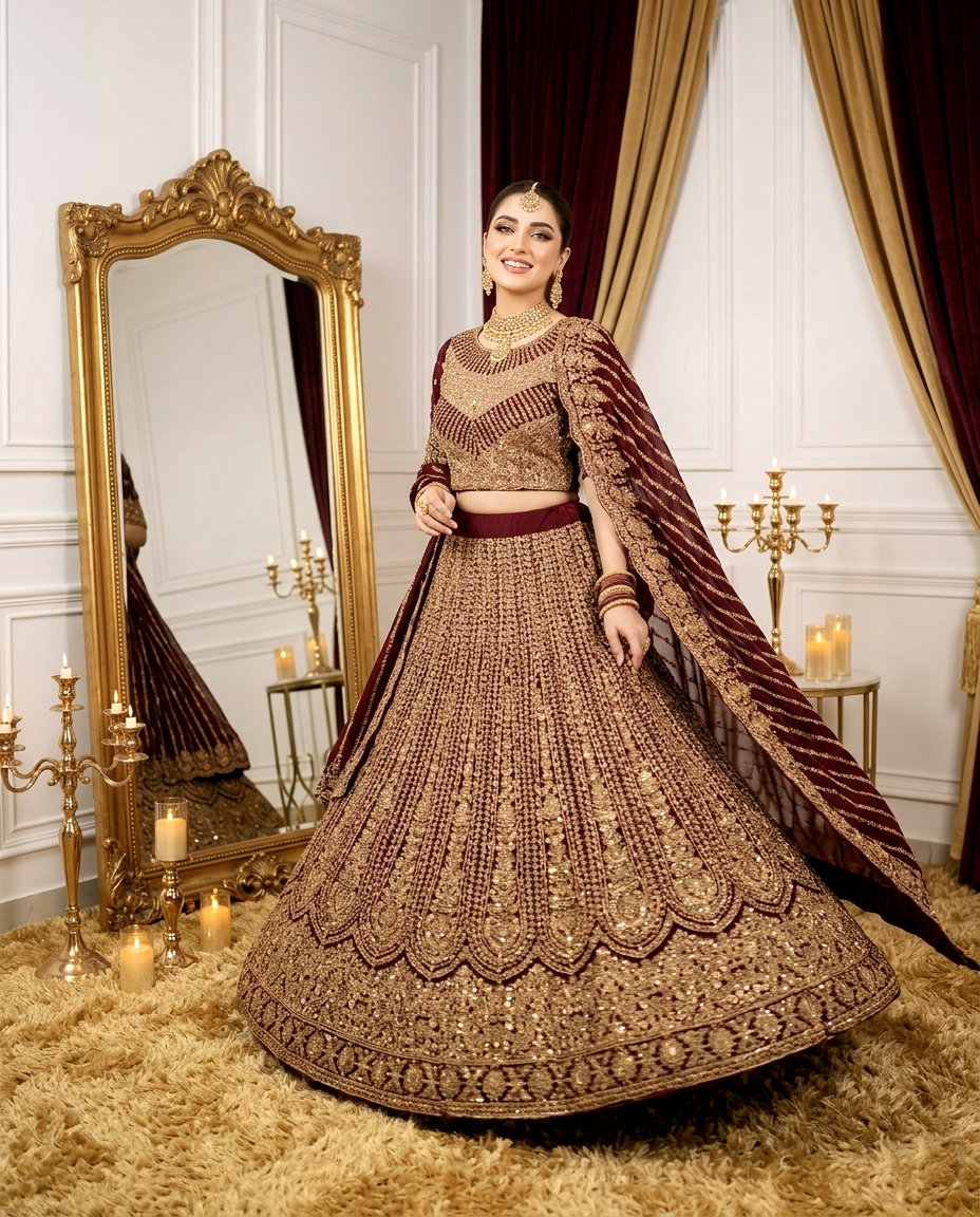 Tahrir-e-Zarrin Bridal Lehengha (Unstitched)