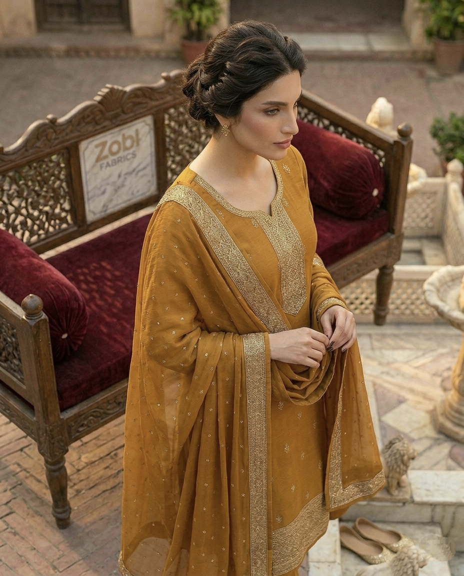 C.Jaquard Zari & Sequins (Unstitched)