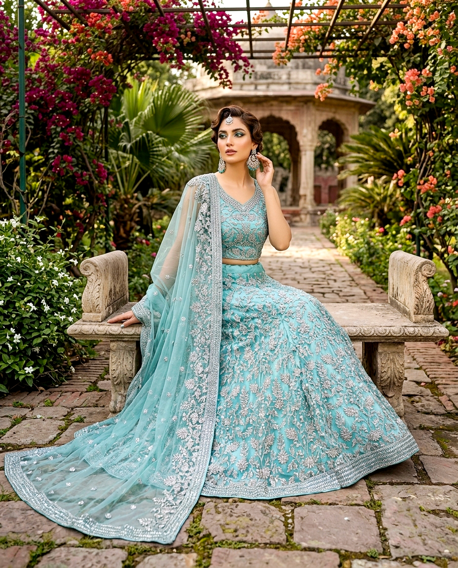 Shahi Feroza Lehengha Set