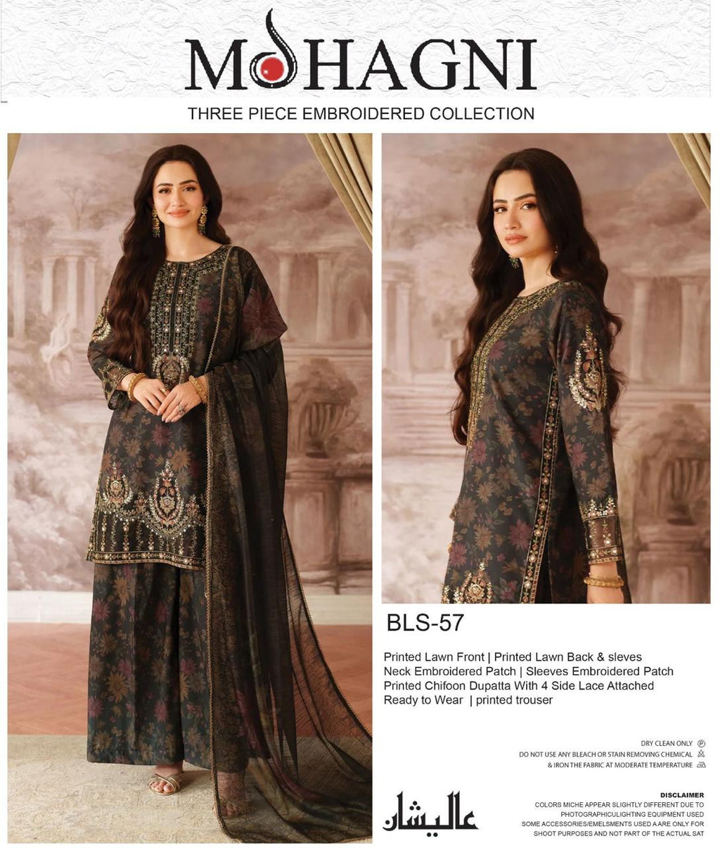 Mohagni Luxury Embroidered & Printed Unstitched Suit