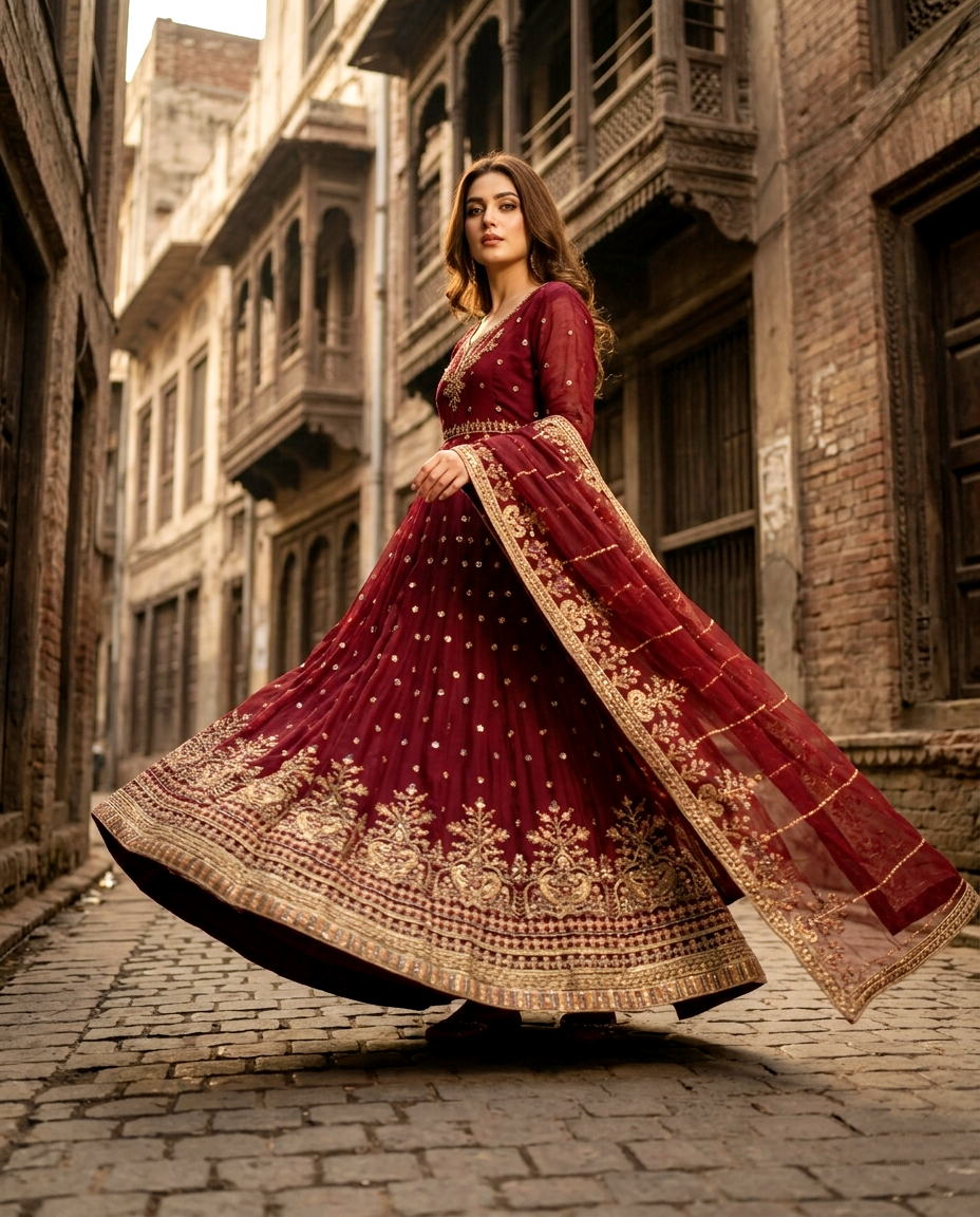 Vchetra Stones and Sequins Maxi (Unstitched)