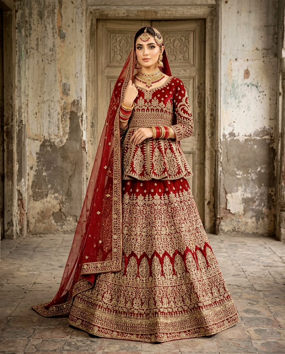 ZF - Firdaus Bridal Lehengha Unstitched