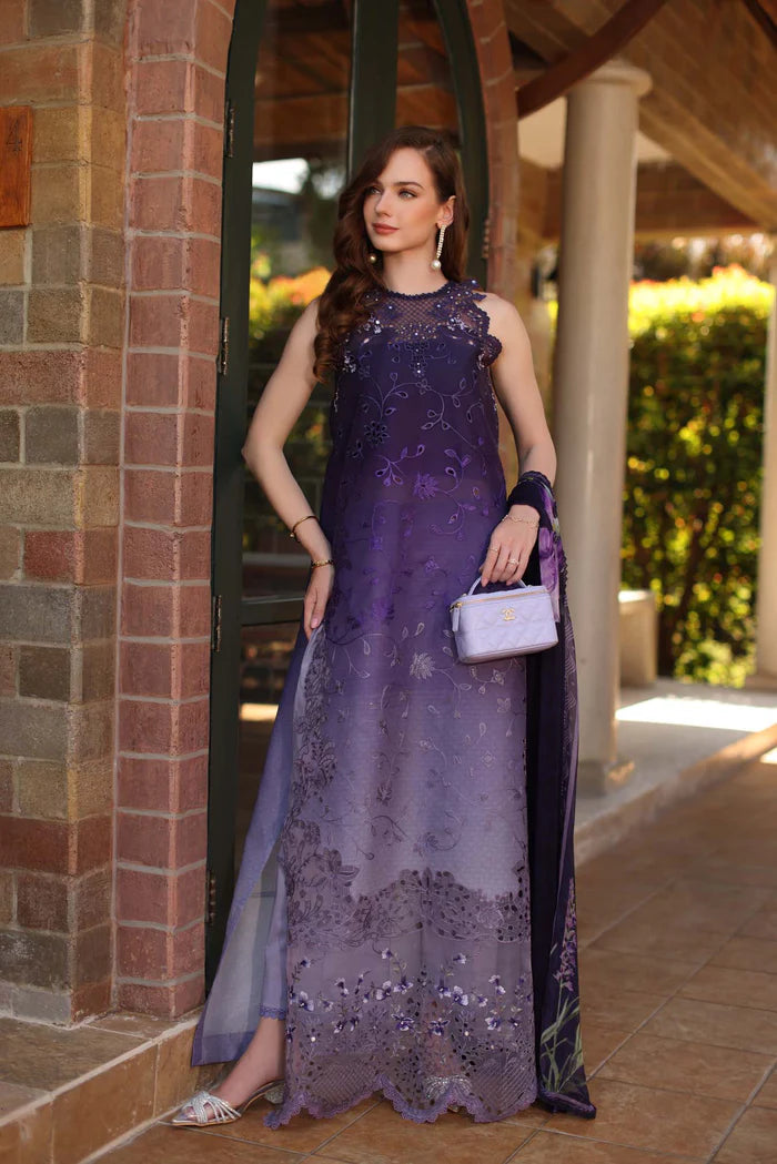 Noor by Sadia Asad Lawn Embroidered & Printed 3 Piece Dress