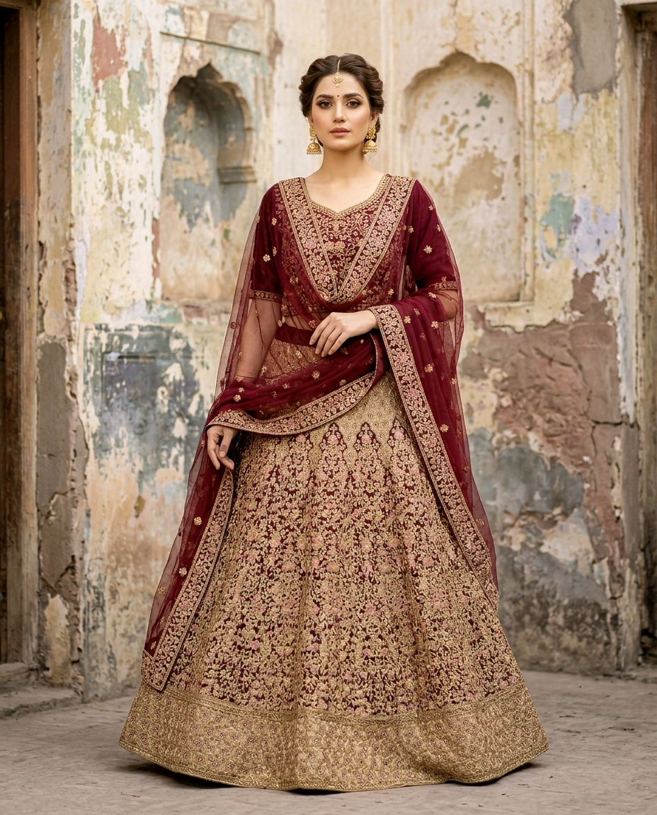 Mehr-un-Nisa Bridal Lehengha (Unstitched)