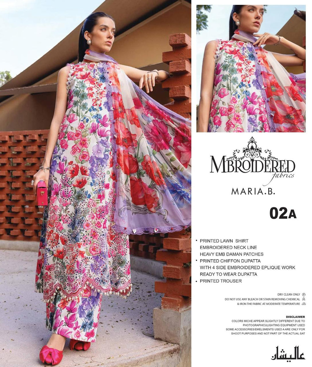 Lawn - Maria B - M Prints - Spring Summer 26 - embroidered