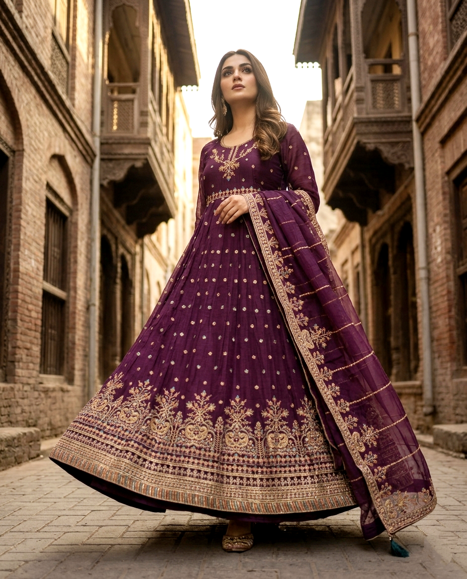 Vchetra Stones and Sequins Maxi (Unstitched)
