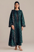 03-Piece Printed Lawn Suit With Chiffon Dupatta