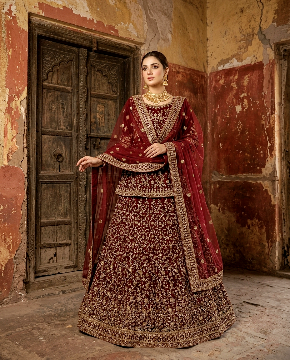 ZF - Dil-Ruba Bridal Lehengha Unstitched
