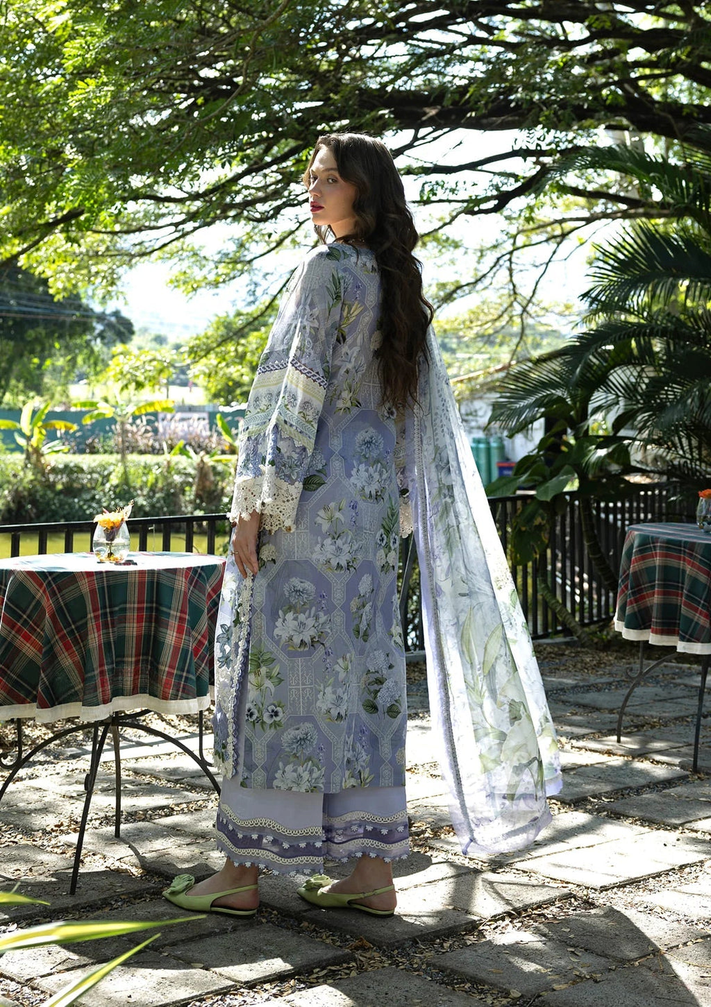 Elaf Lawn Embroidered & Printed 3 Piece Dress
