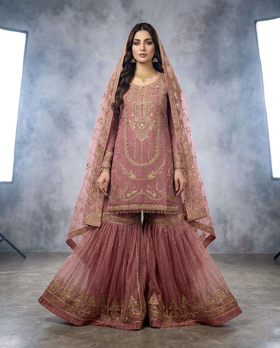 Fancy beats work Gharara Set (Stitched)