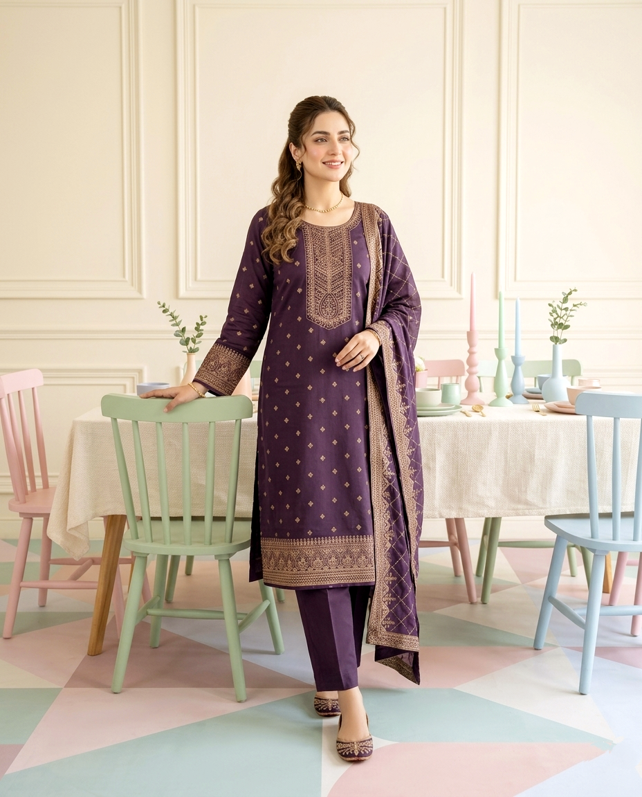 Mint Heritage Copper Zari Cotton (Unstitched)
