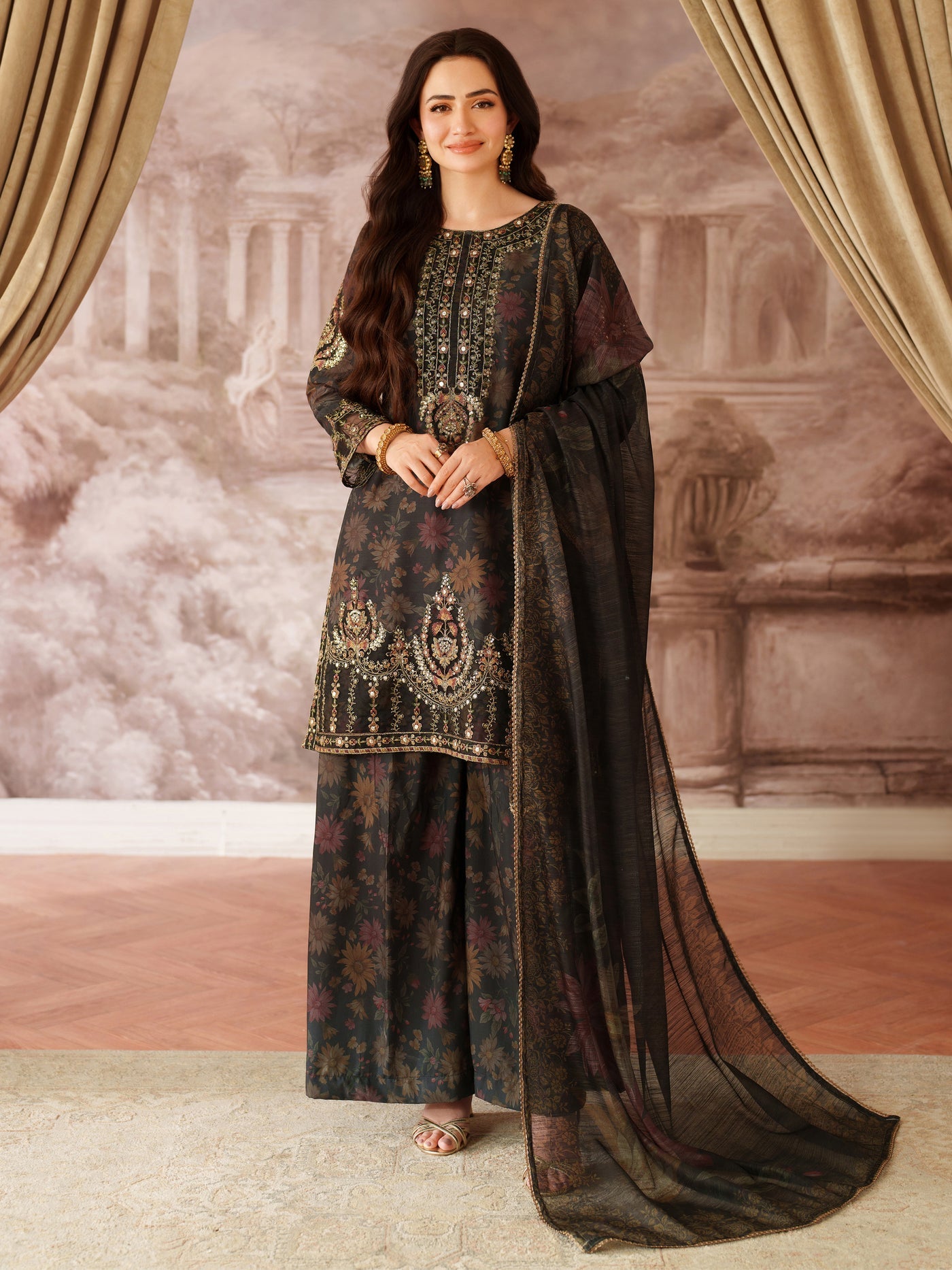 Mohagni Luxury Embroidered & Printed Unstitched Suit