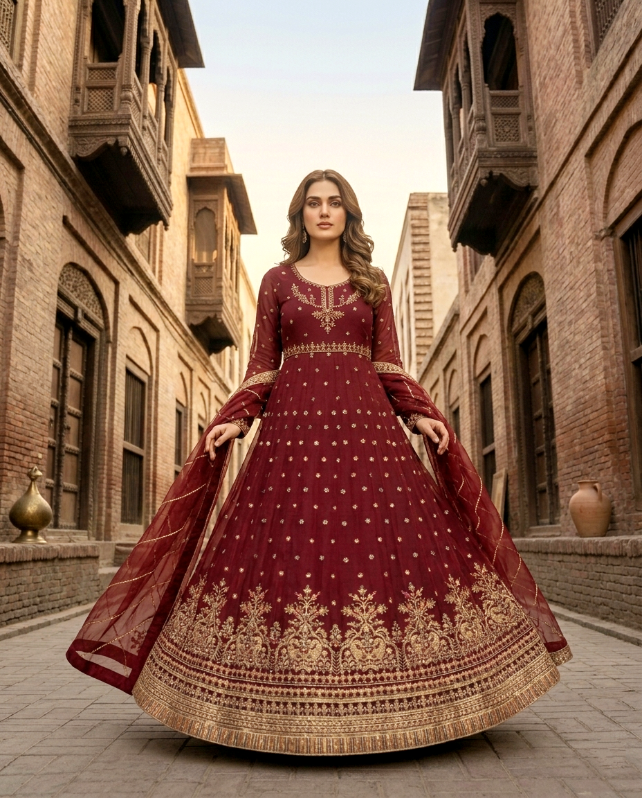 Vchetra Stones and Sequins Maxi (Unstitched)