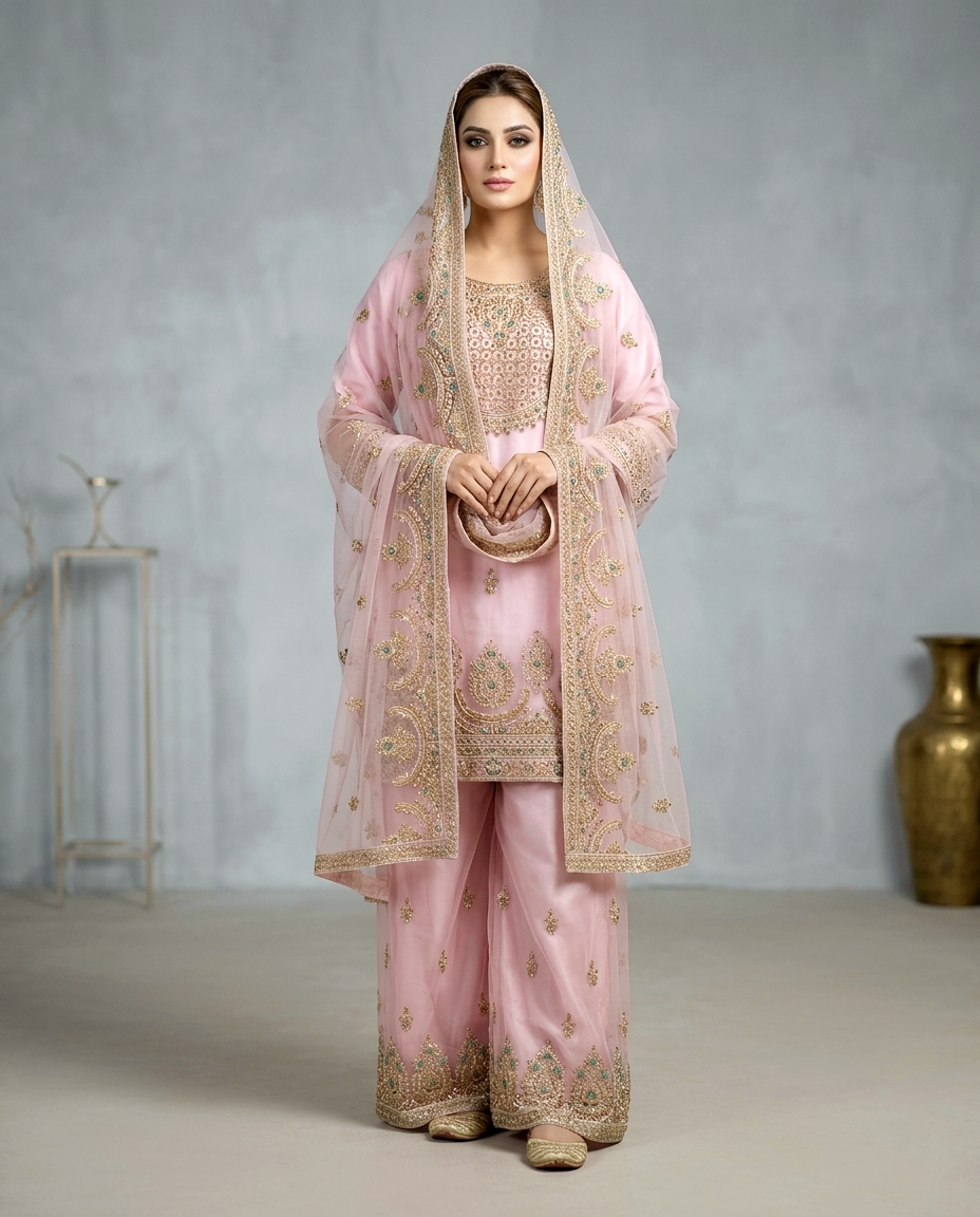 Bridesmaid Series Gharara Set Stitched