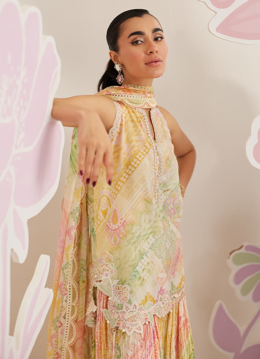 Elysia Shirt, Pants and Dupatta Lawn Print and embroidered