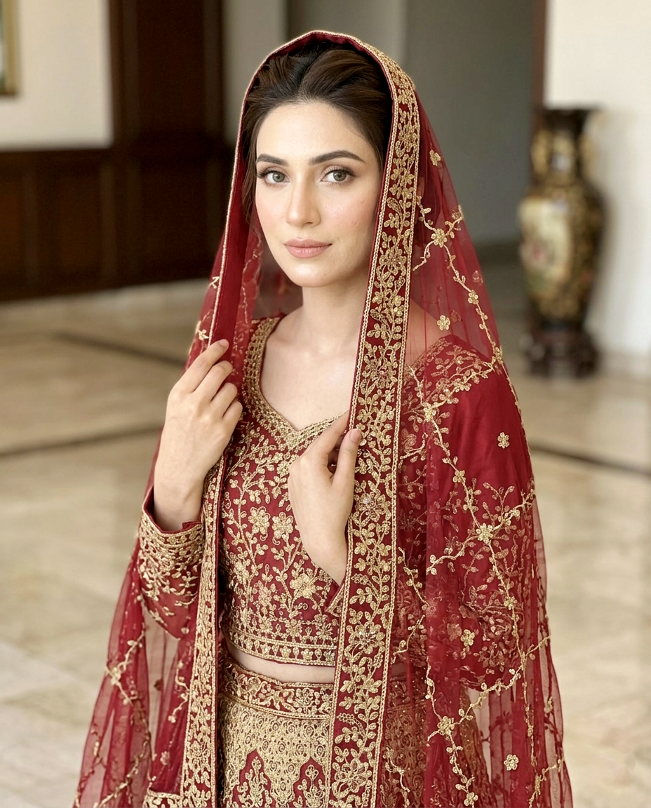 Mehr-un-Nisa Bridal Lehengha (Unstitched)