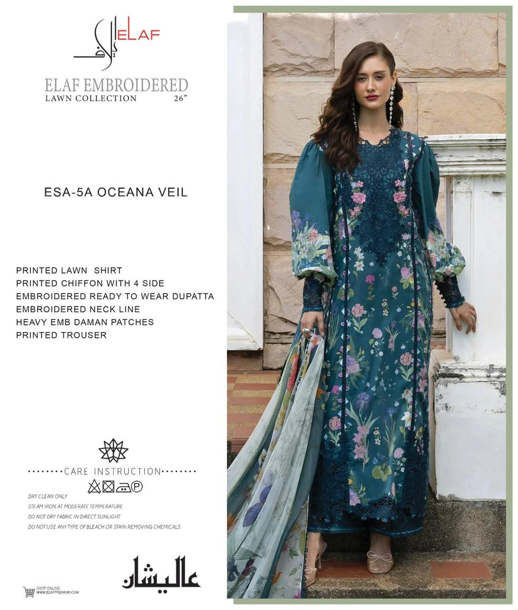 Lawn - Elaf Premium - Signature Embroidered Prints 26
