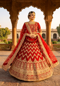 Aura of Red Bridal Lehengha (Unstitched)