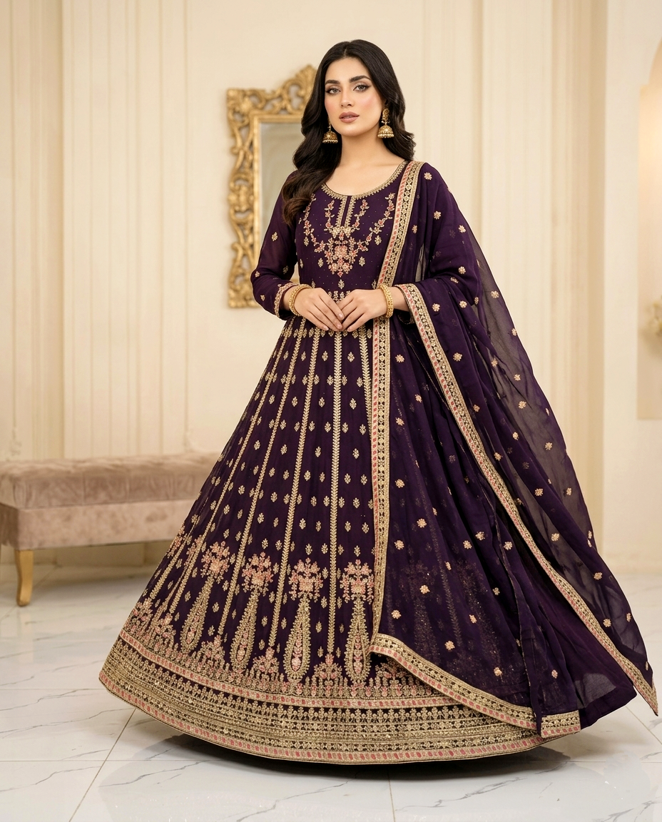 Chiffon Multi Zari Frock (Unstitched)