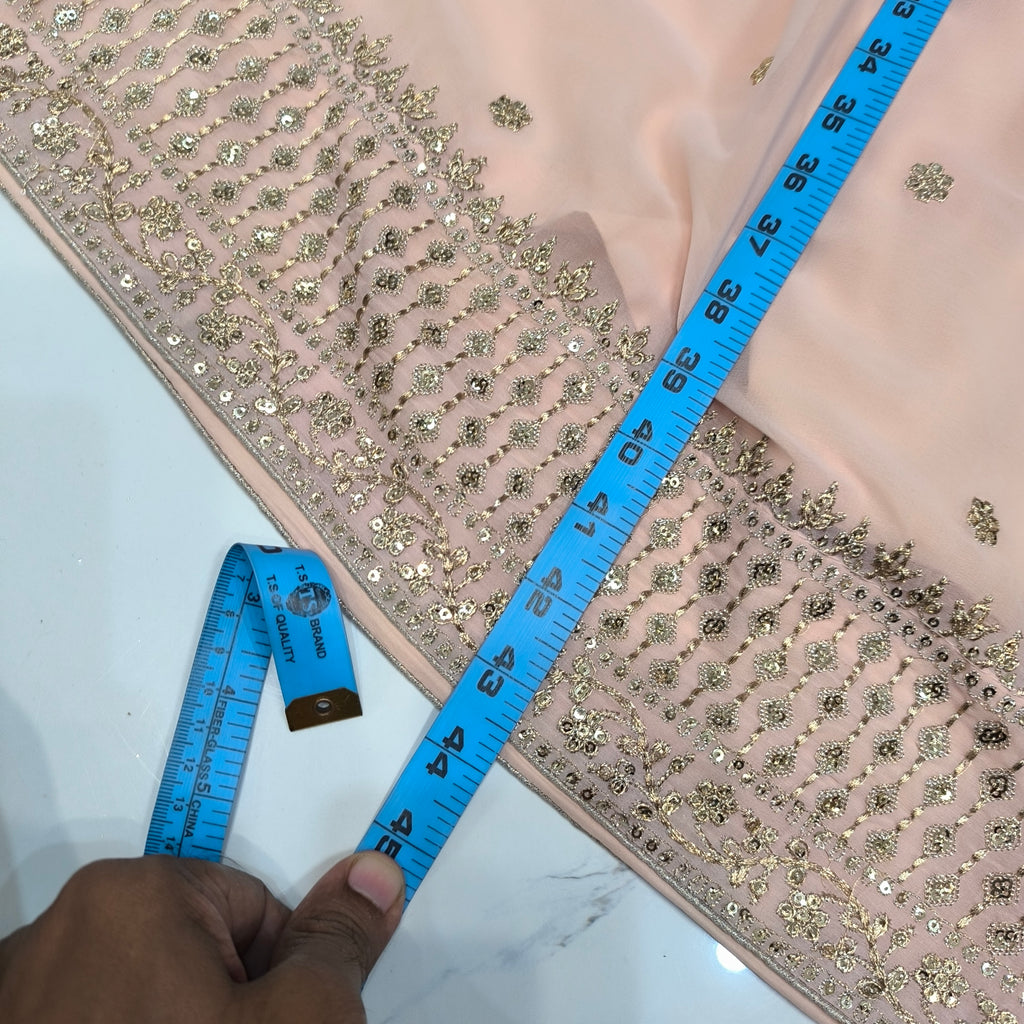 Chiffon Golden Zari Gharara Set (Stitched)