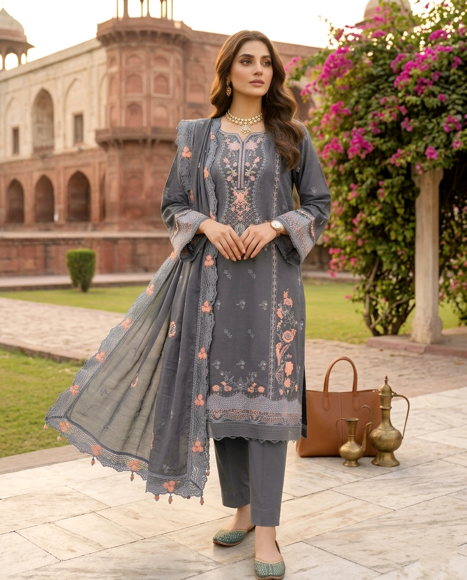 Multi Thread Cotton Emb (Unstitched)