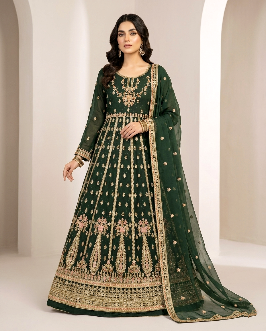 Chiffon Multi Zari Frock (Unstitched)