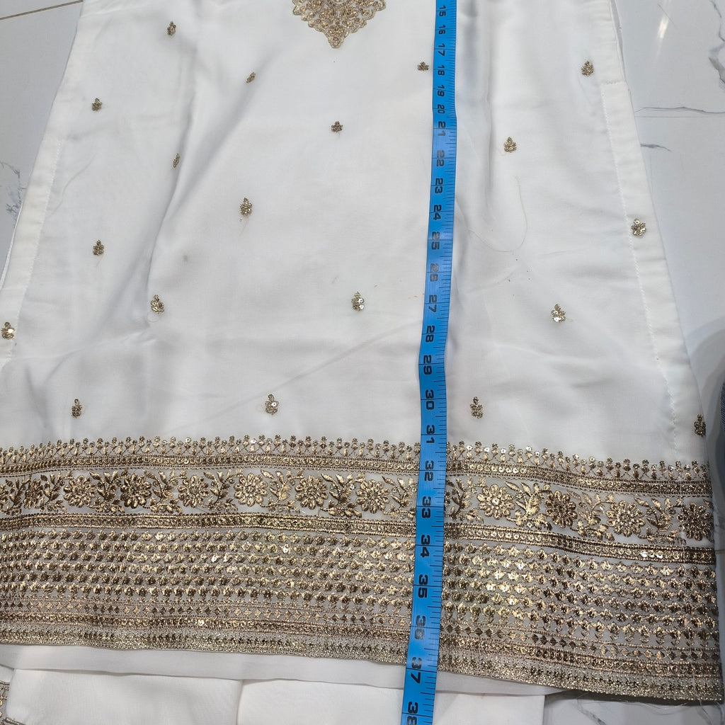 Chiffon Golden Zari Gharara Set (Stitched)