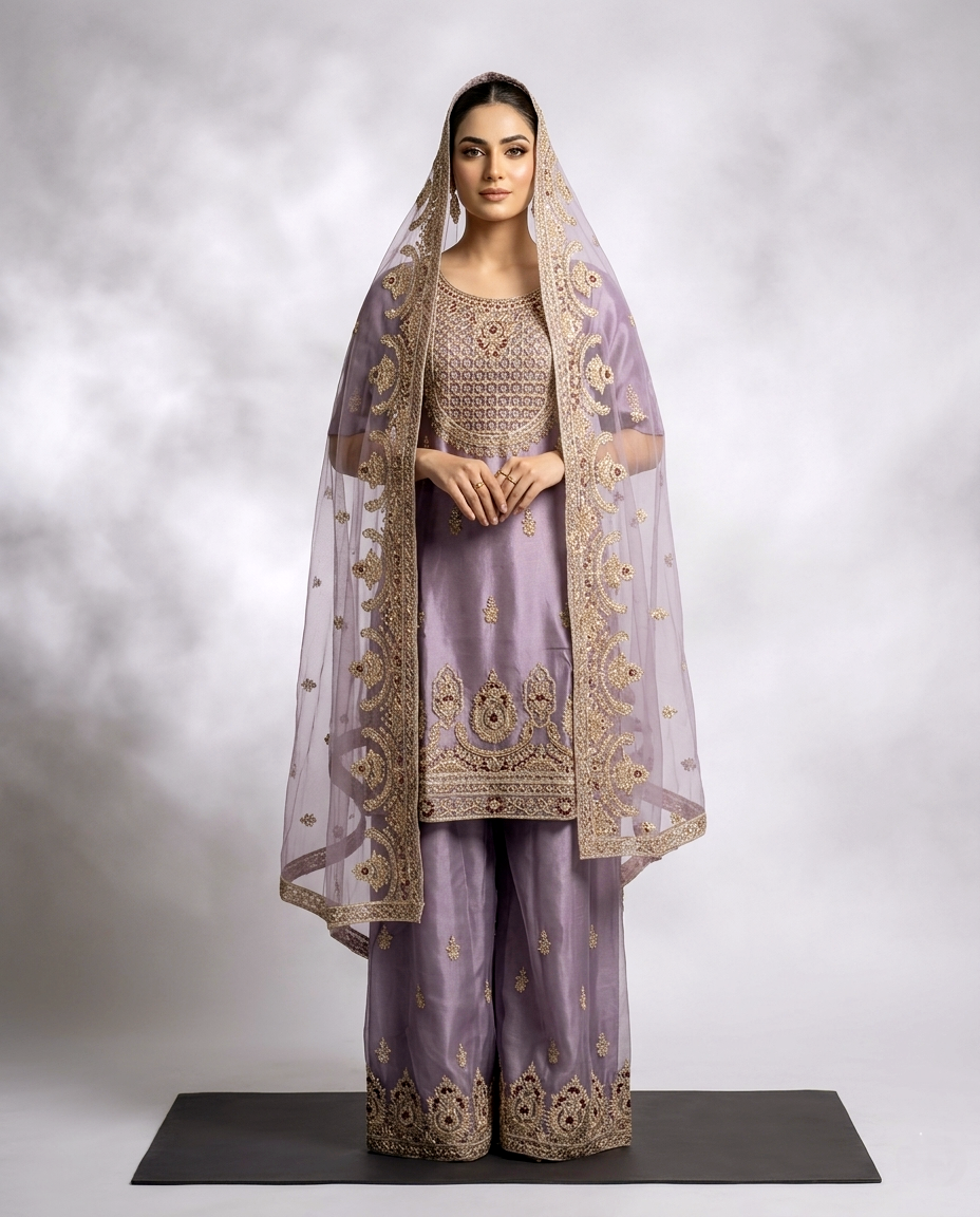 Bridesmaid Series Gharara Set Stitched