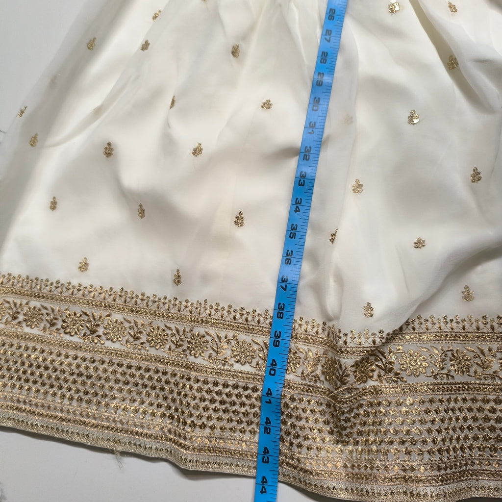 Chiffon Golden Zari Gharara Set (Stitched)